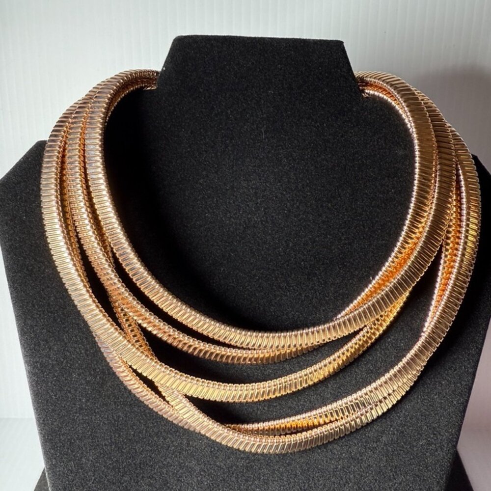 Bronze Milor Italy Gold Layered Collar Necklace Set Necklaces